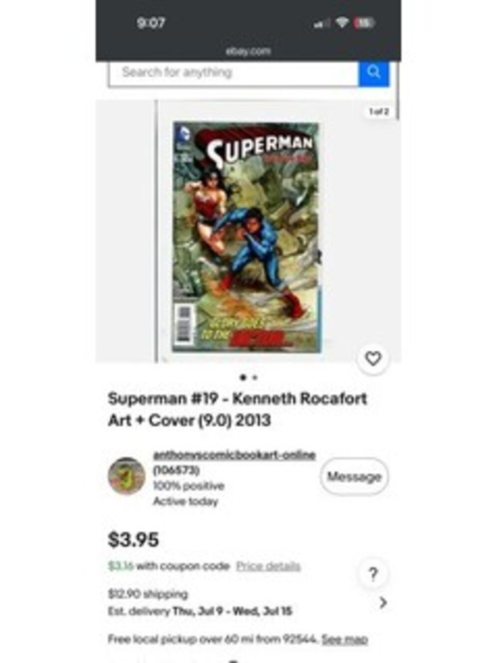 Superman #19 Comic Book by Kenneth Rocafort with Cover Art (2013)